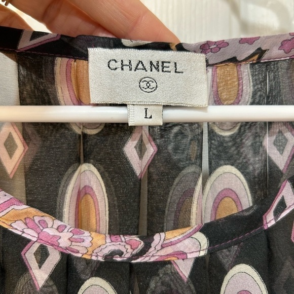 Women's Sheer Silk Blouse Cape Sleeve Medallion Paisley Print Sz M (DESIGNER???) - Picture 3 of 8